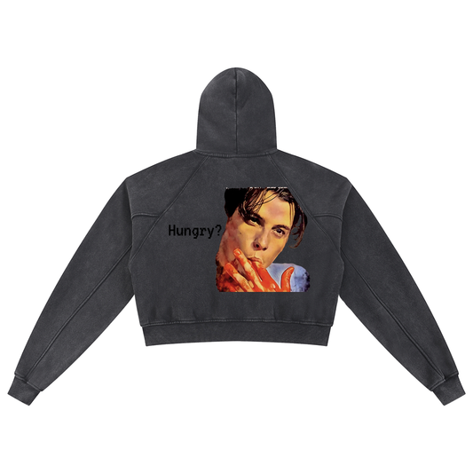 Snow Washed Cropped Hoodie