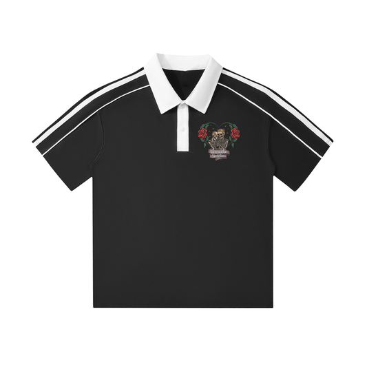 Contrast Collar Short-Sleeve Polo Shirt