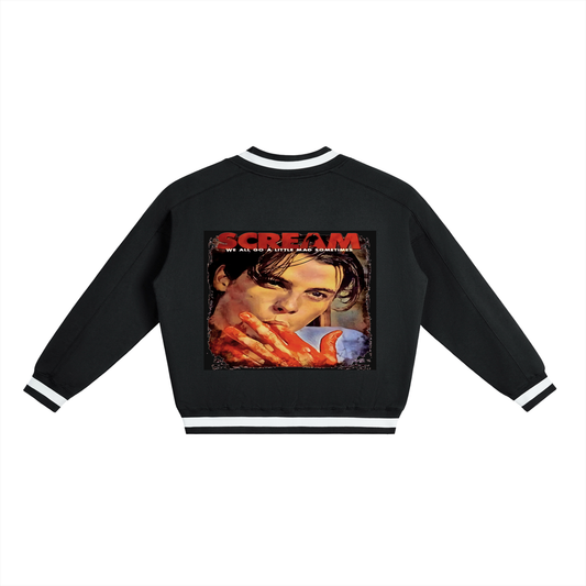 V-Neck Contrast Collar Boxy Sweatshirt