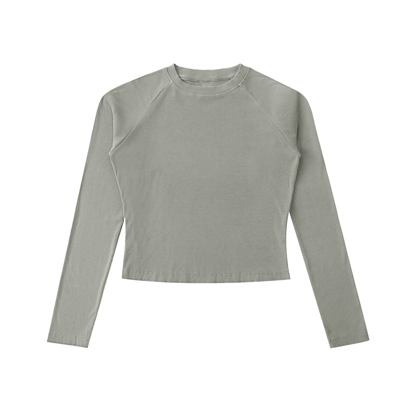 Dyed Washed Raglan Long Sleeve Slim T-Shirt