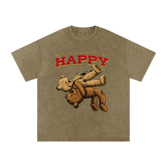 Snow Washed Oversized Cotton T-Shirt