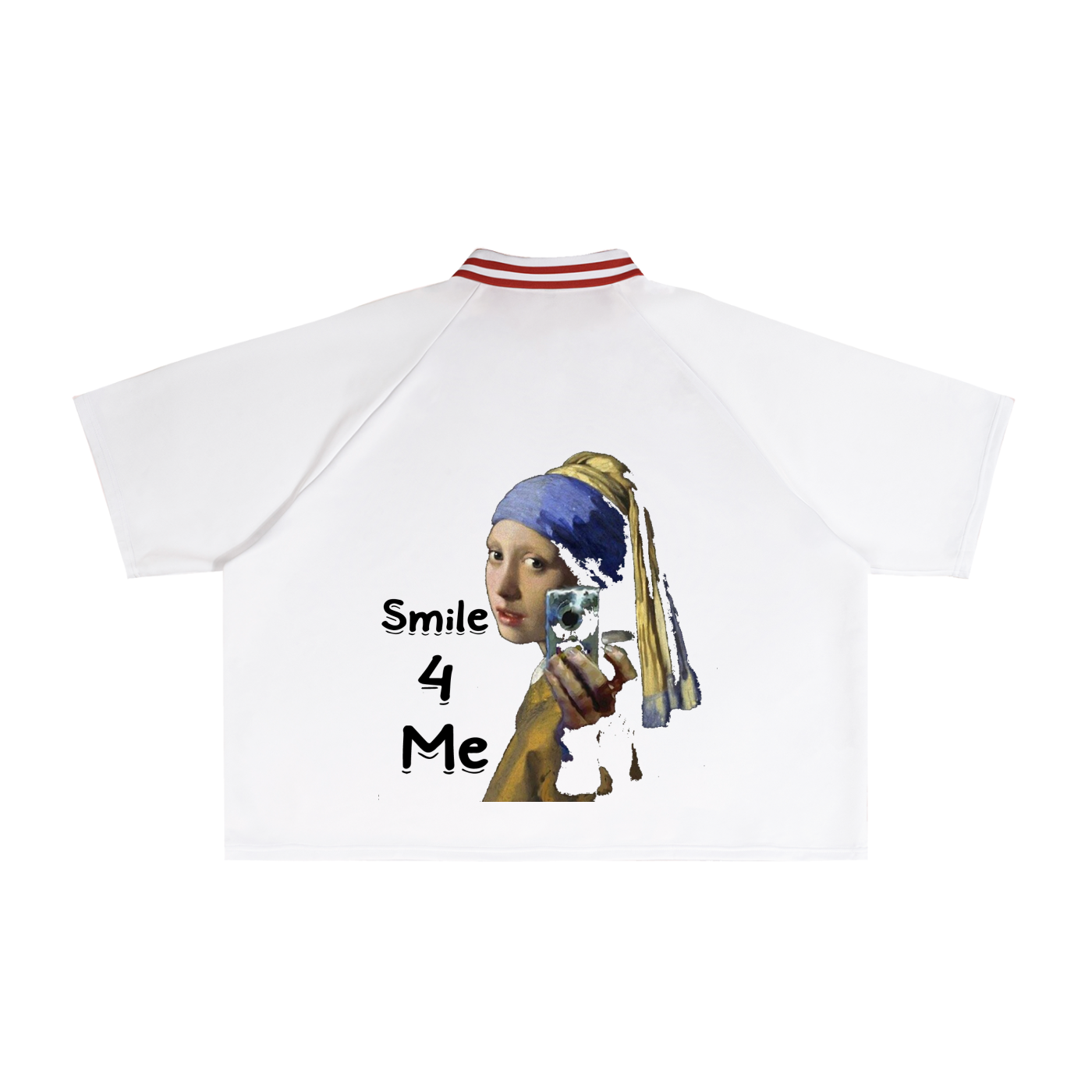 Contrast Lapel Collar Boxy T-Shirt